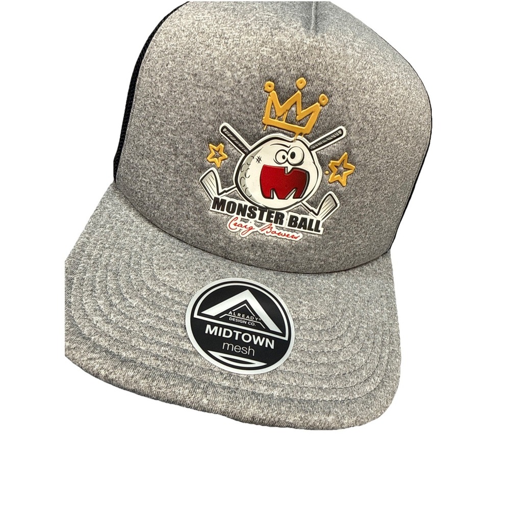 Monster Ball Crazy Bounce Golf Trucker Cap Snapback Gray Black‎ Craig Bowers NWT